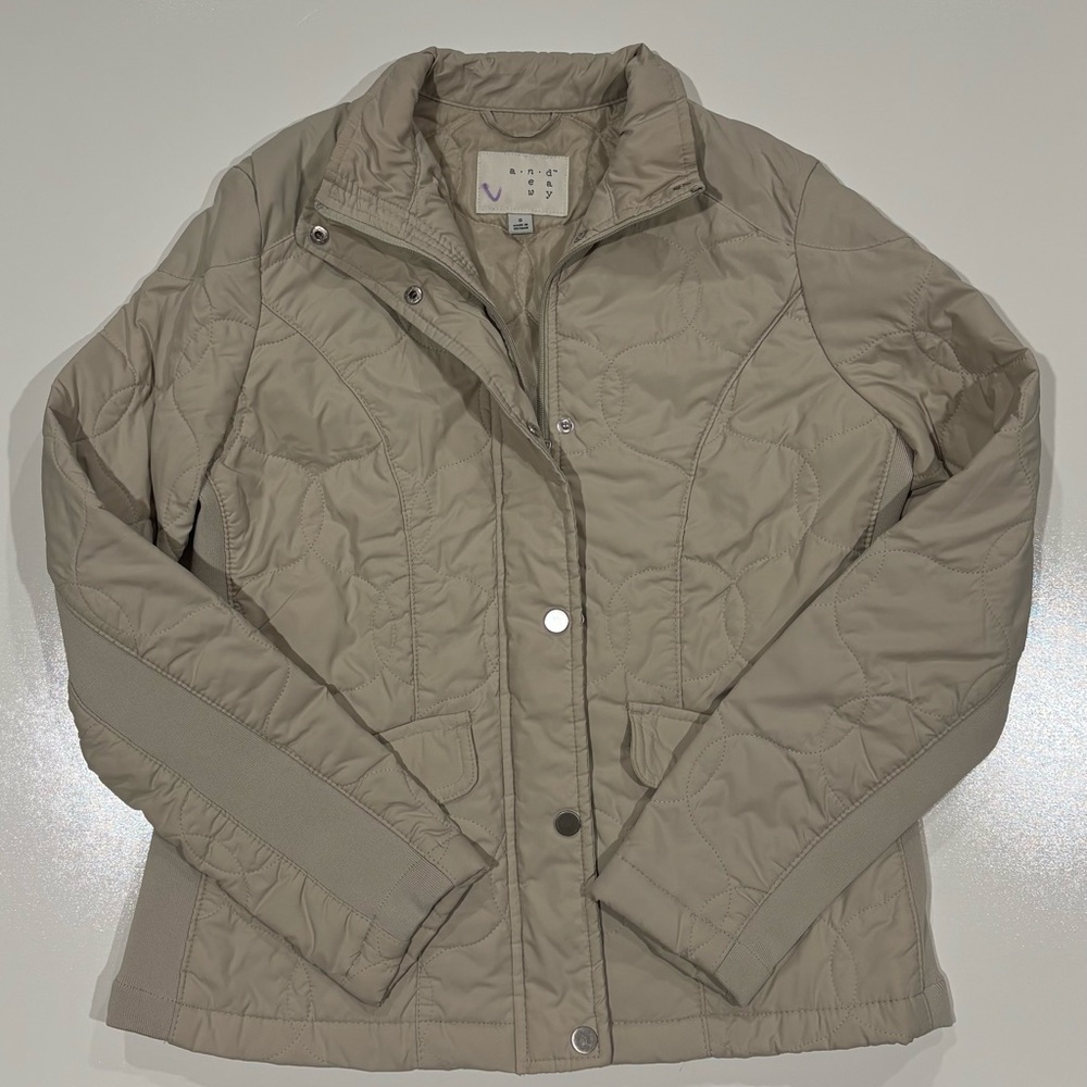 a new day Women's Beige Quilted Puffer Coat Size S